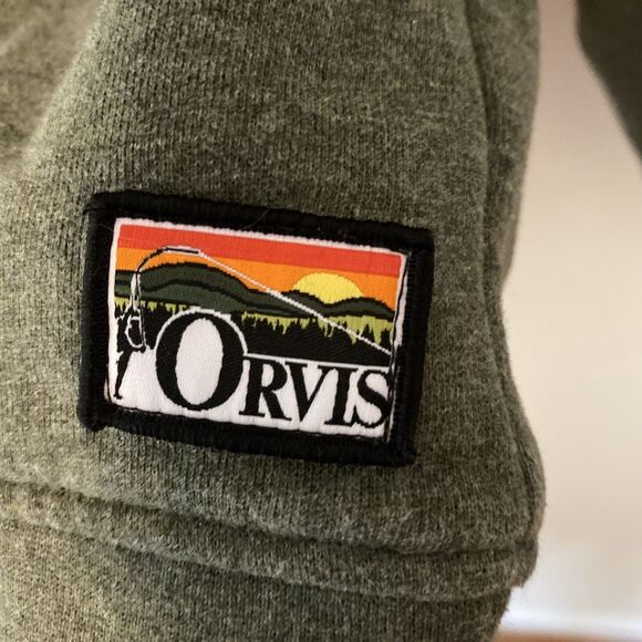 Orvis Signature Quarter-Zip Snap Sweatshirt Men's M Green - Picture 6 of 9